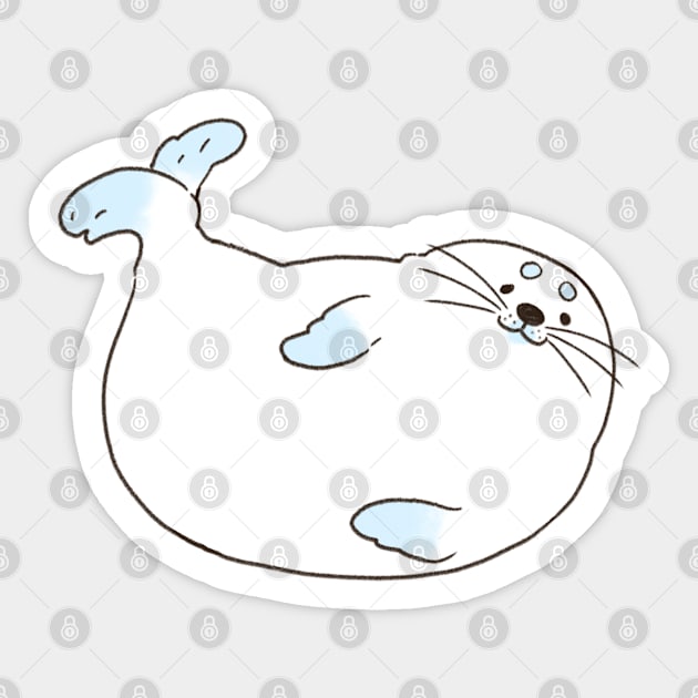 Seal Pup Sunbathing Sticker by You Miichi